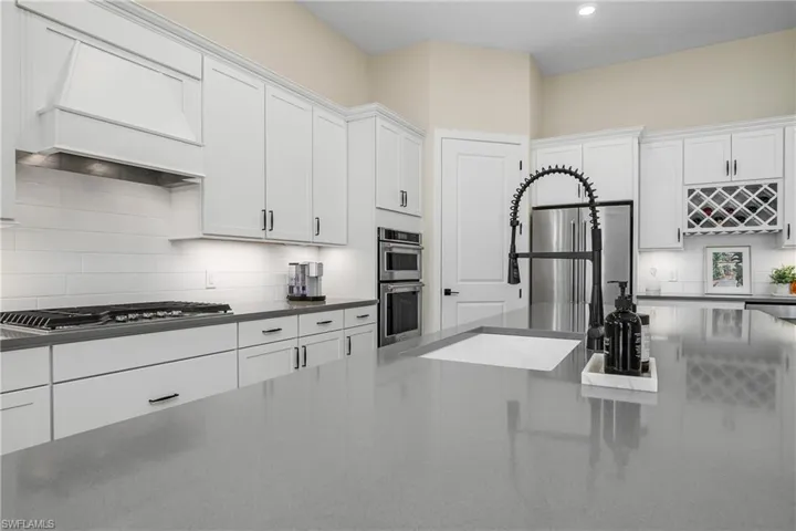 Large island is great for food prep or buffet style meals.