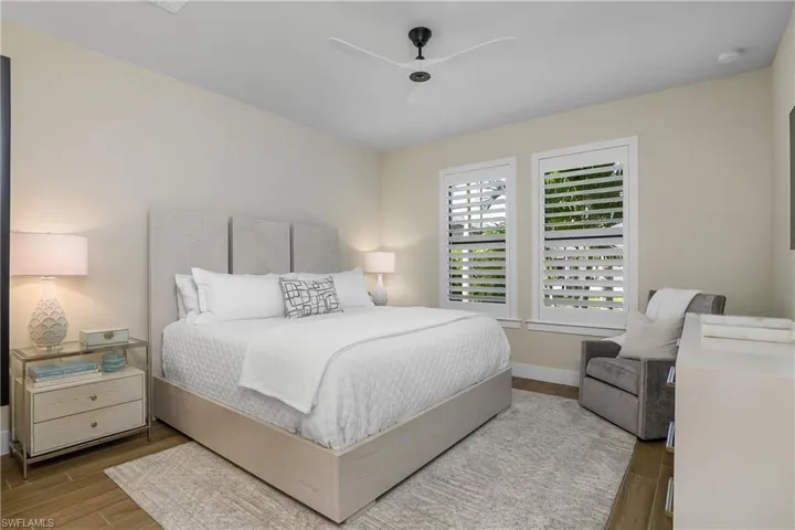 Guest suite at the front of the home includes a large walk-in closet and ensuite bath which is perfect for overnight guests.