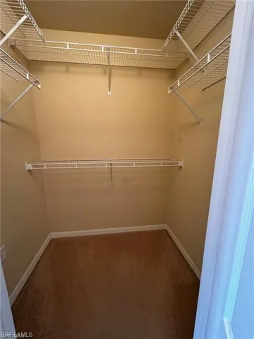 Walk in closet featuring carpet