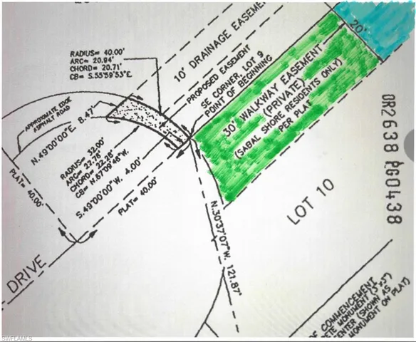 Sabal Street Bay Access per PLAT