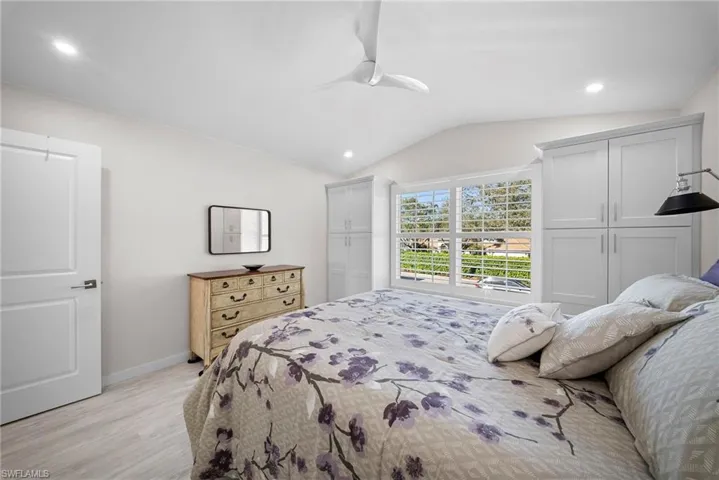 Guest bedroom with built-ins