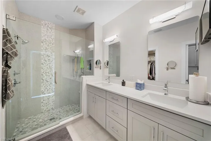 Master bathroom vanity and shower