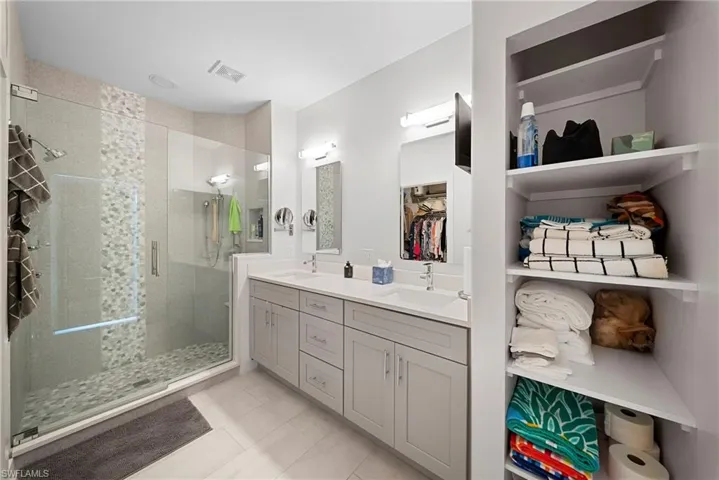 Master bathroom vanity and shower