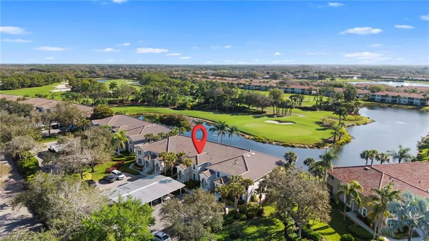 Aerial view from front of condo building - hole 6 green