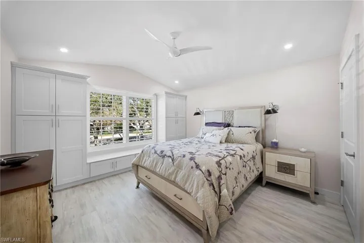 Guest bedroom with built-ins