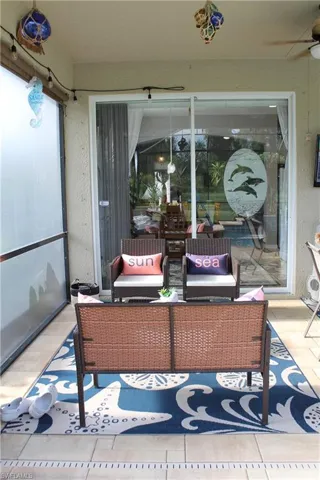 Expanded Lanai area featuring ceiling fan