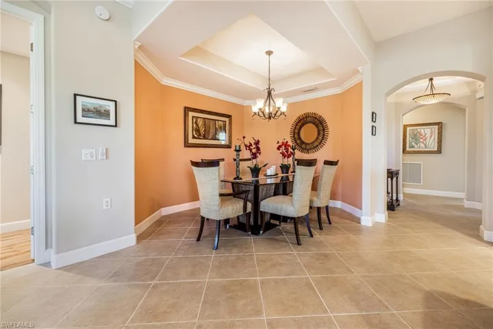 Tray ceilings and tile floors