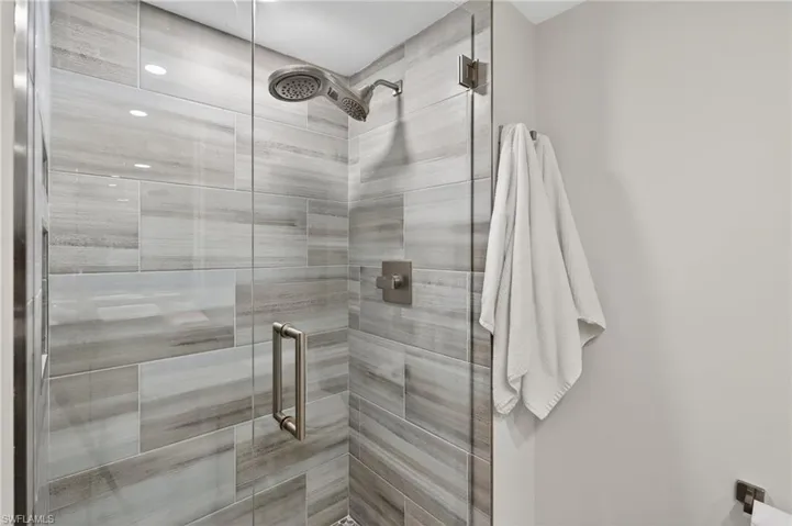 Bathroom with a stall shower