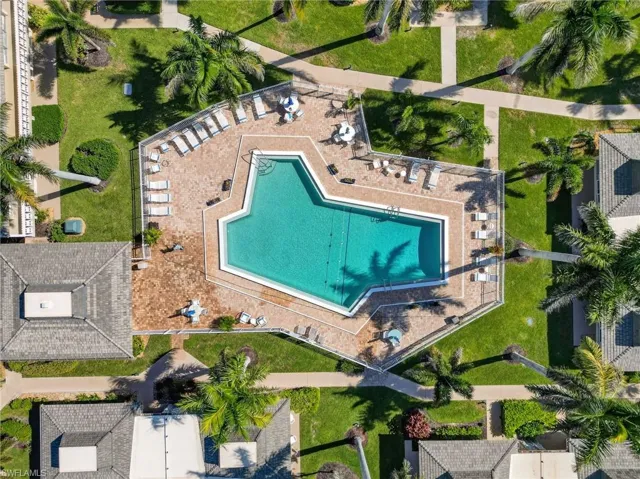 Aerial view of a pool area