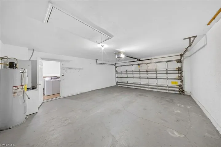 Garage image virtually decluttered for visualization of space