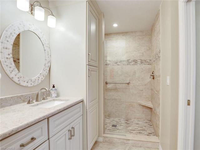 Large walk in tiled shower