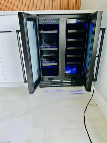 Detailed view of beverage cooler