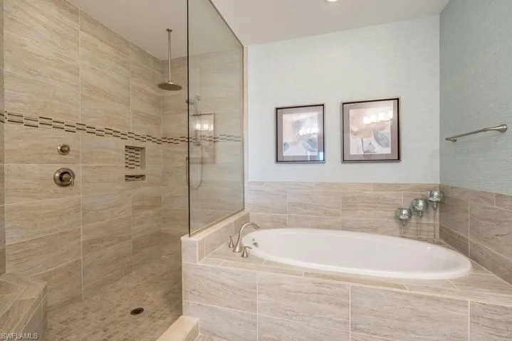 Soaking tub and separate walk in shower