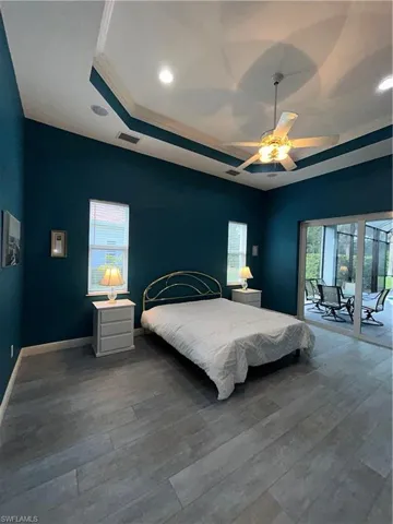 View of master bedroom from master bedroom door.