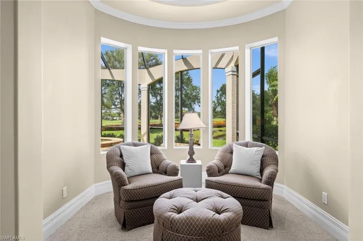 Private sitting area within the primary suite