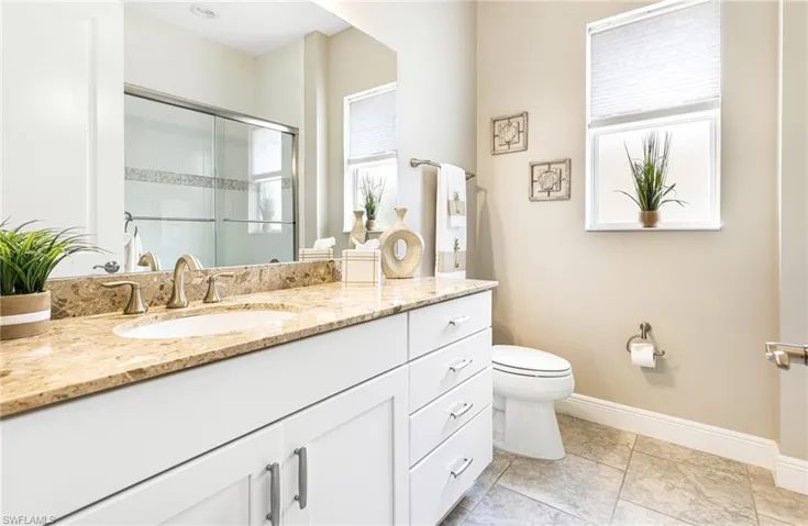 Guest bath with marble counter tops