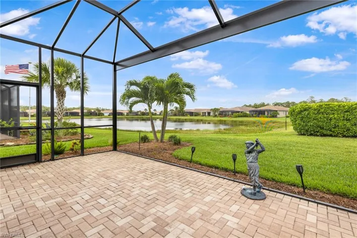 Great view from the extend lanai with pavers and picture window