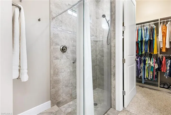 spacious shower