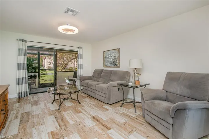 Living room featuring light wood-type flooring