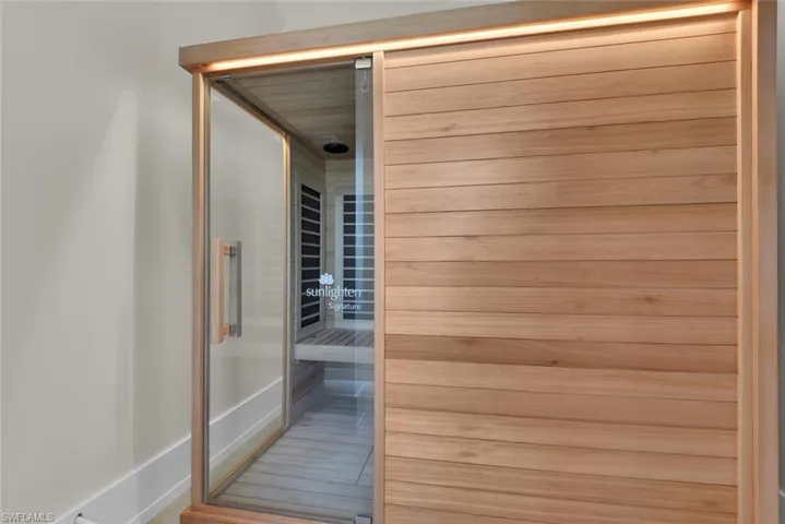 Sauna featuring baseboards