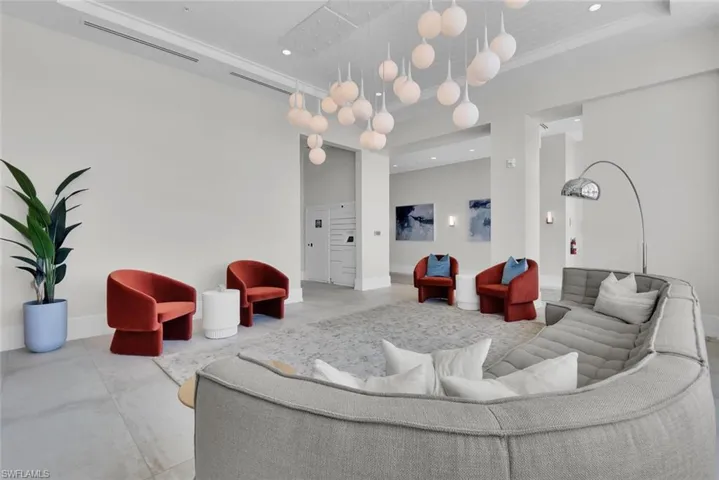 Community lobby with recessed lighting