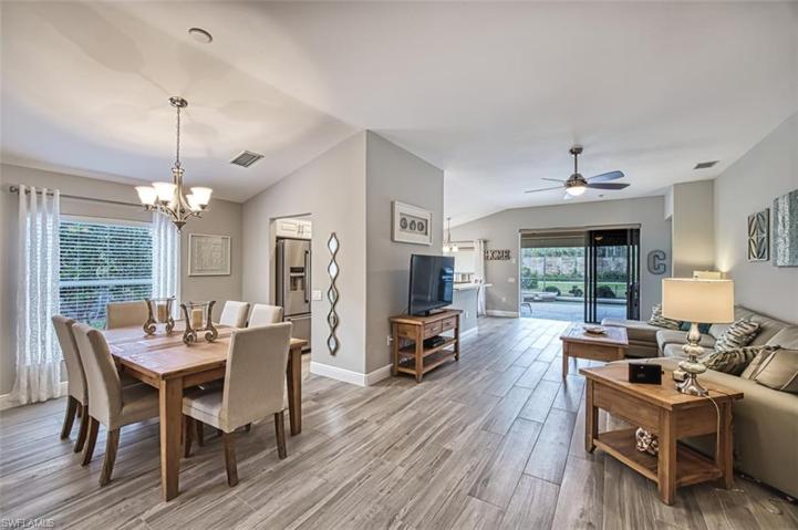View of pool and spa from Great room/kitchen area