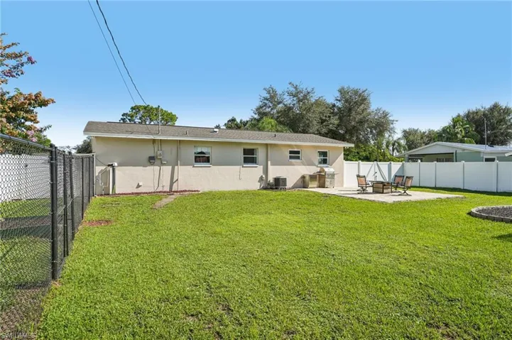 Rear view of property featuring a patio, a fenced backyard, and stucco siding