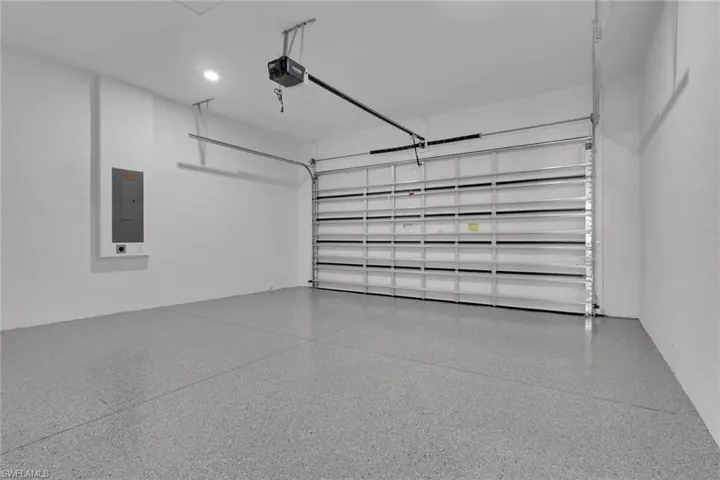 Garage with epoxy floor