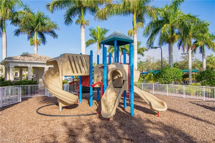 View of jungle gy .Popular spot for parents and grandparents with children