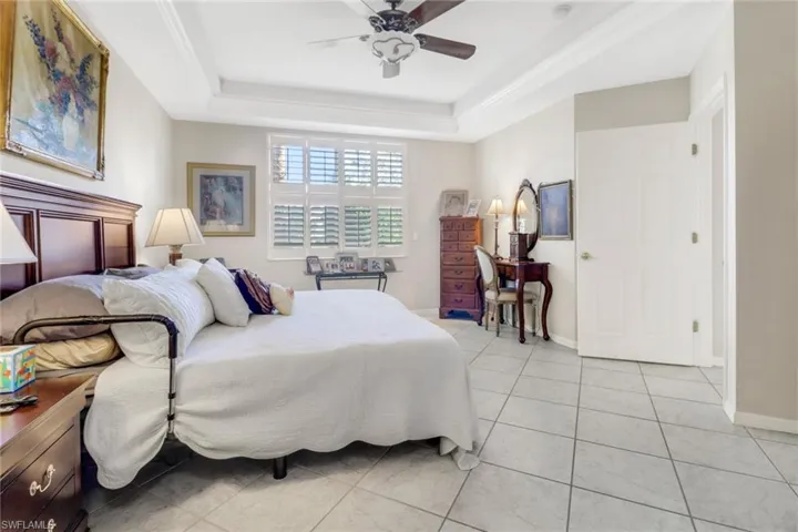Raised ceiling in main bedroom.