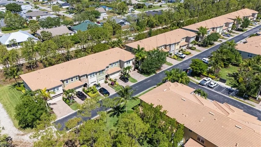 Aerial perspective of suburban area