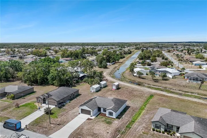 Aerial perspective of suburban area