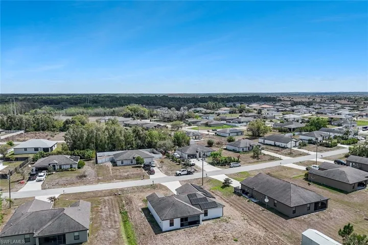 Aerial view of residential area