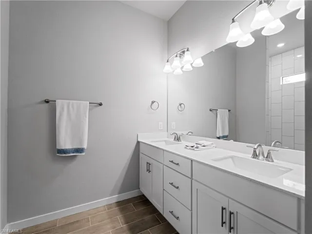 Bathroom with dual vanity