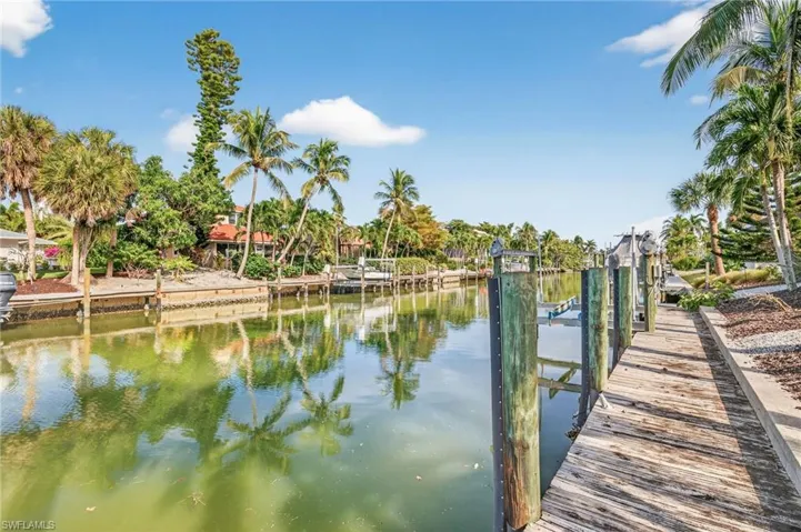 Dock with a water view