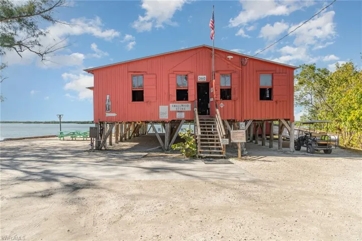 View of property with a water view