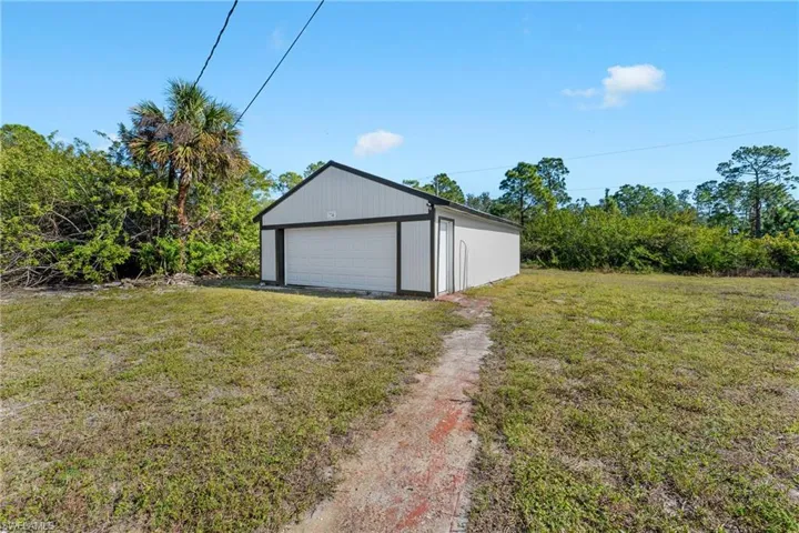 Garage with a yard