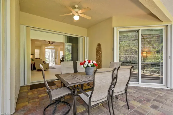 Plenty of covered lanai space where you can enjoy dining alfresco
