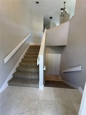 short stairs to living area - chairlift was removed