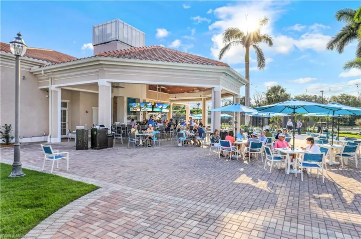 Beautiful outdoor terrace at clubhouse restaurant