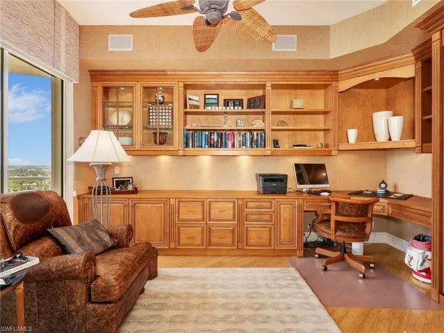 East views from the study with Built-In Murphy Bed