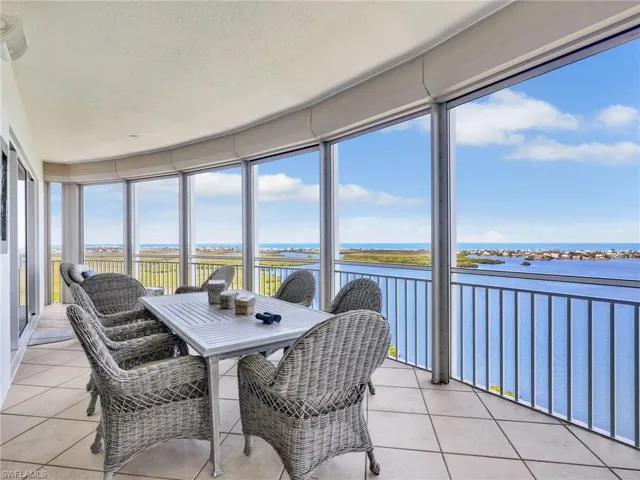 Enjoy outdoor dining from the 20th-floor balcony while taking in breathtaking panoramic views of the Gulf and spectacular Florida sunsets.