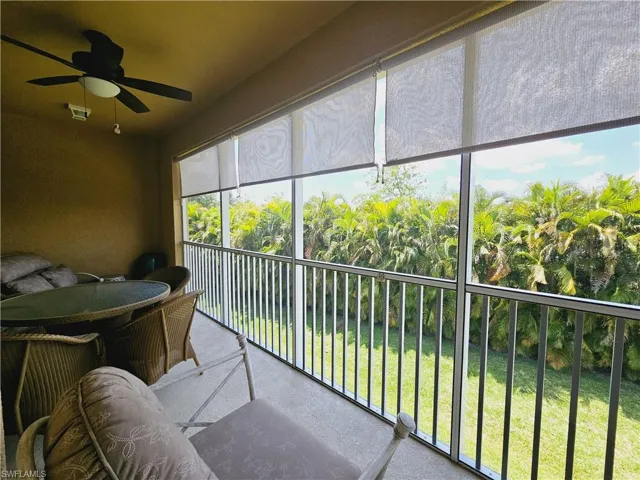 Screened lanai with roll down blinds