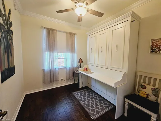 Guest bedroom with murphy bed/desk area