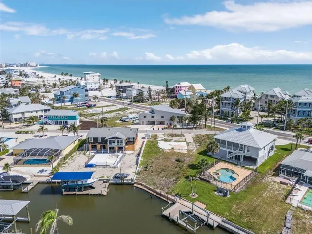 Drone / aerial view of a large body of water