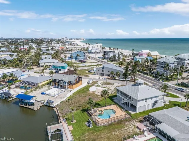 Aerial view of a large body of water