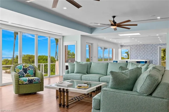 Living Area with beachfront view