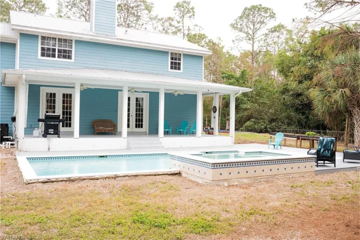 Large porch for entertaining and new lap pool.