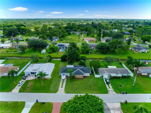 Aerial view of residential area