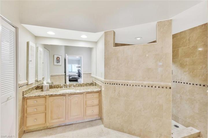 LARGE Step In Shower- Second Sink with Extra Storage Linen Closet-Porcelain Tile